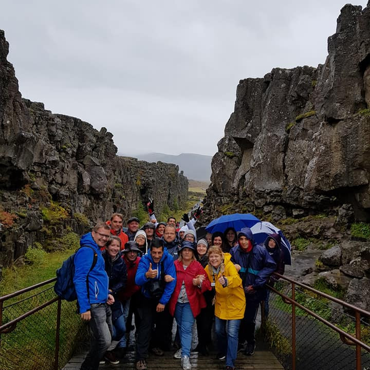 Hópurinn heimsótti Þingvelli.