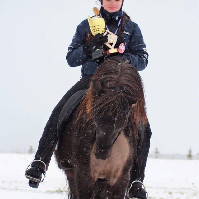 Katrín Eva Grétarsdóttir, sigurvegari mótsins á Bredda frá Minni- Reykjum