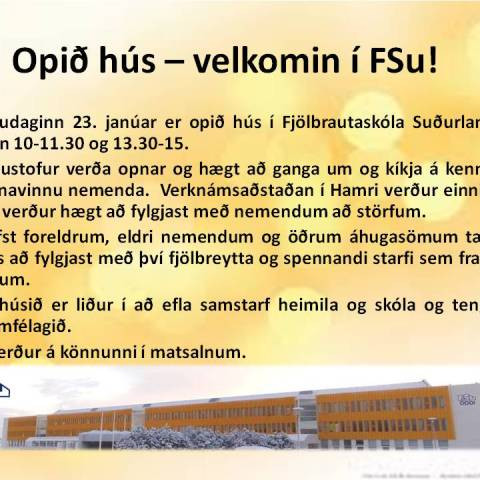 Opið hús á fimmtudag