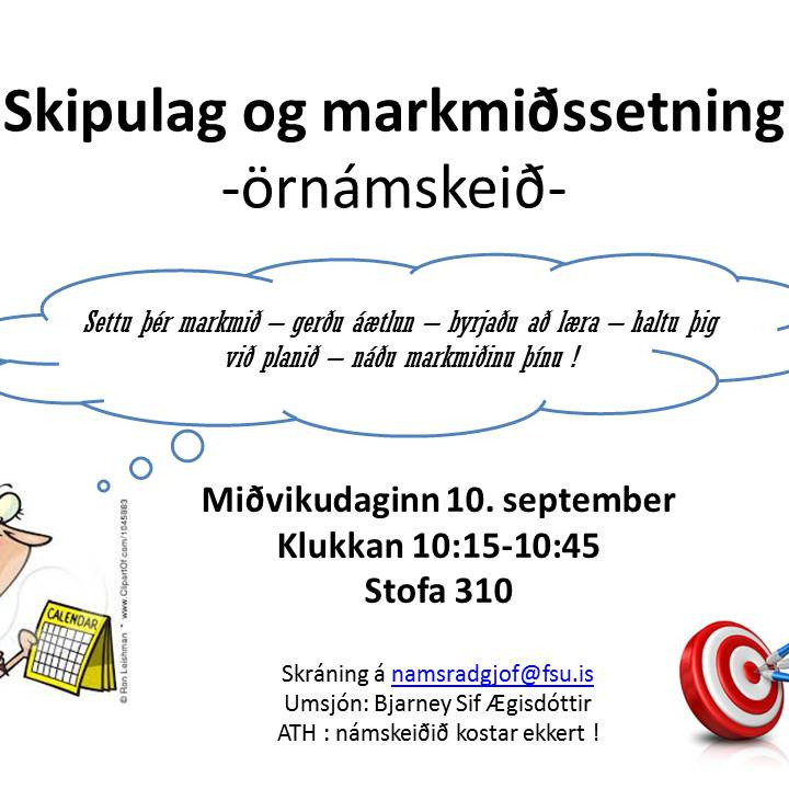 Námskeið í markmiðssetningu og skipulagi