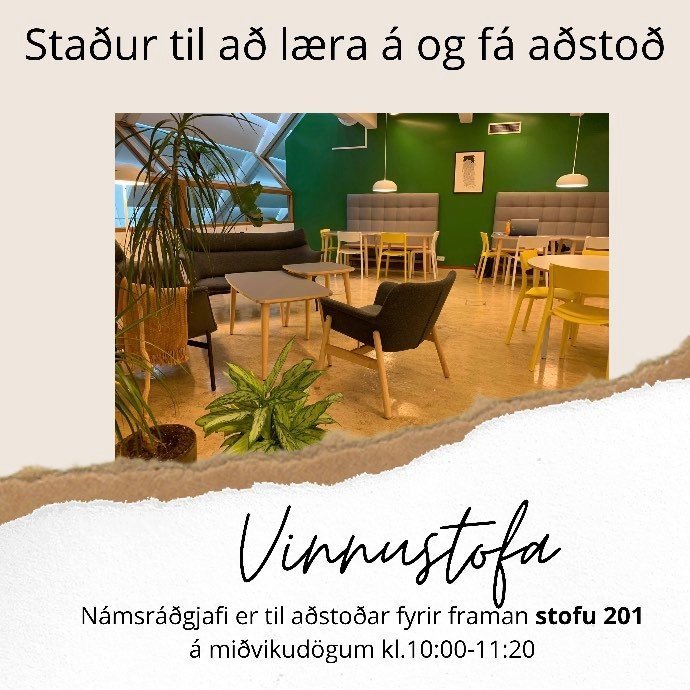 Notalegt vinnuumhverfi fyrir nemendur.