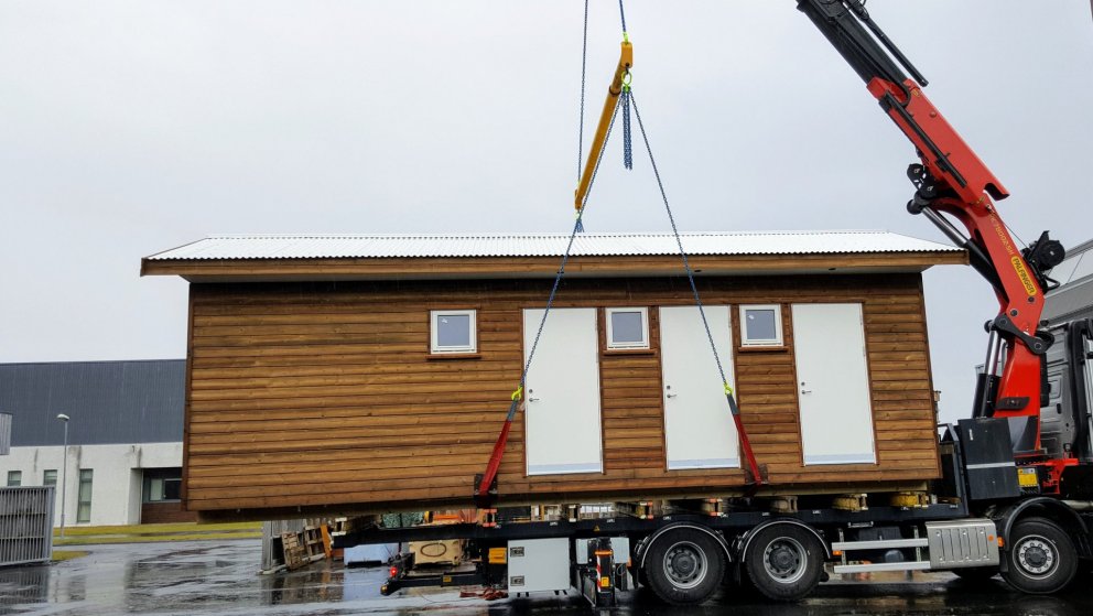 Ferðaþjónustuhús byggt af nemendum á húsasmíðabraut.