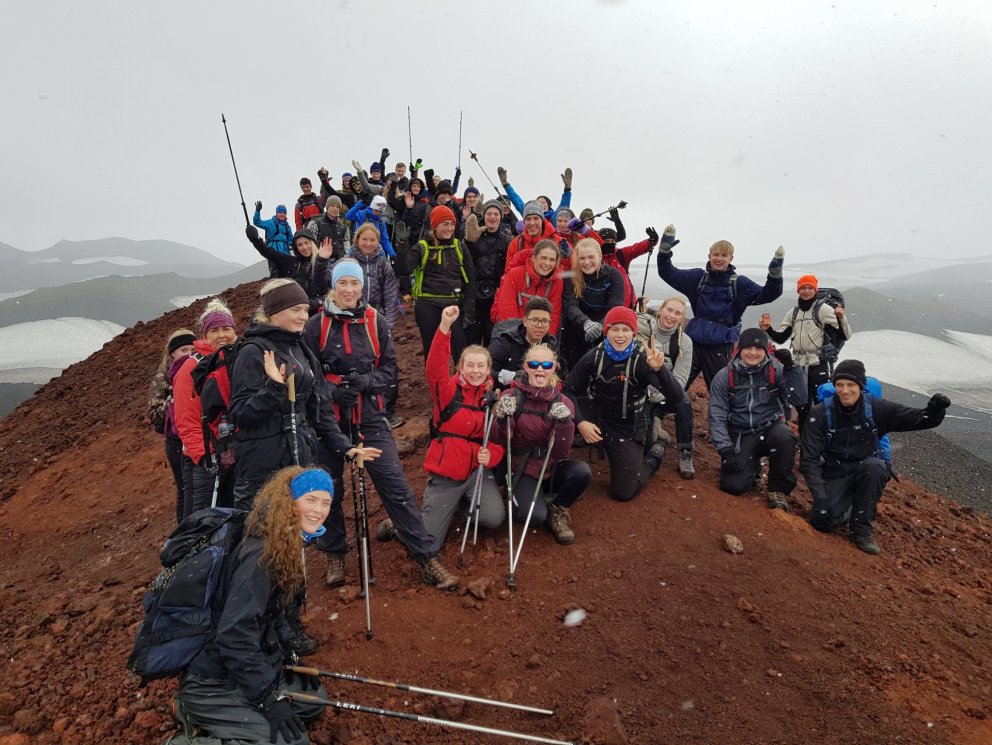 Það er alltaf fjör í fjallgönguáföngum.