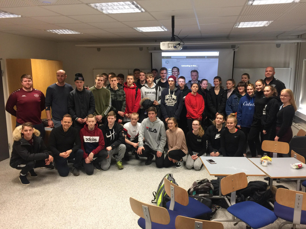 Ólafur Stefánsson ræddi við nemendur í Handknattleiksakademíunnu um afrekshugsun.