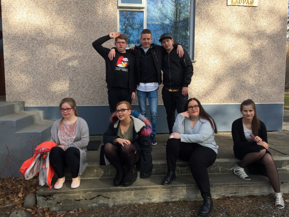 Hópurinn skemmti sér vel á hæfileikakeppninni.