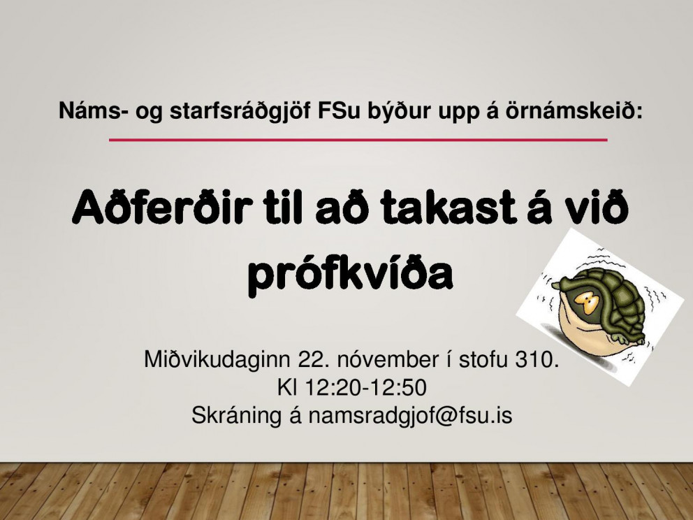 Örnámskeið um hvernig takast má á við prófkvíða