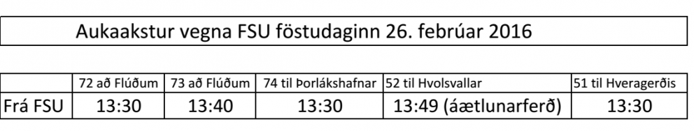 Akstur Strætó vegna Flóafárs