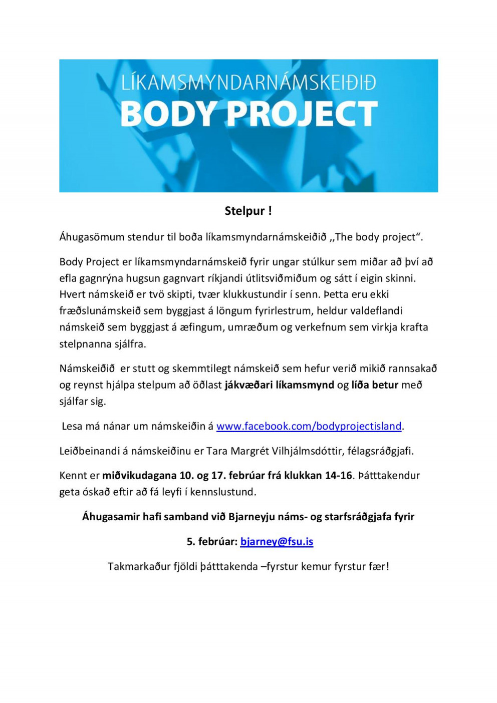 Líkamsmyndarnámskeið