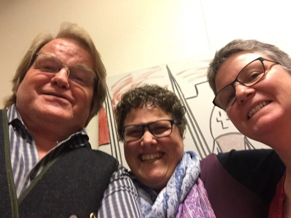 Ægir Pétur Ellertsson ásamt þeim Averil og Mariu.