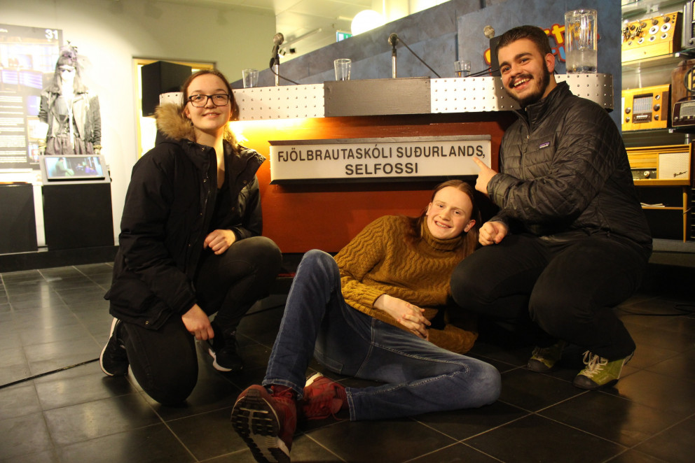 Lið FSu skipa þau Vilborg, Ísak og Jakob.