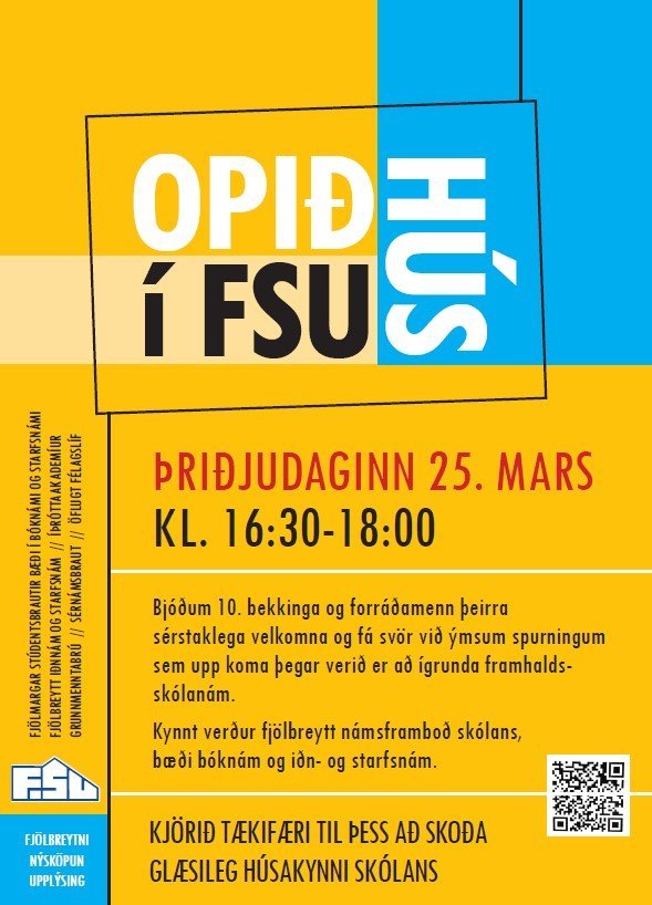Velkomin á opið hús 25. mars