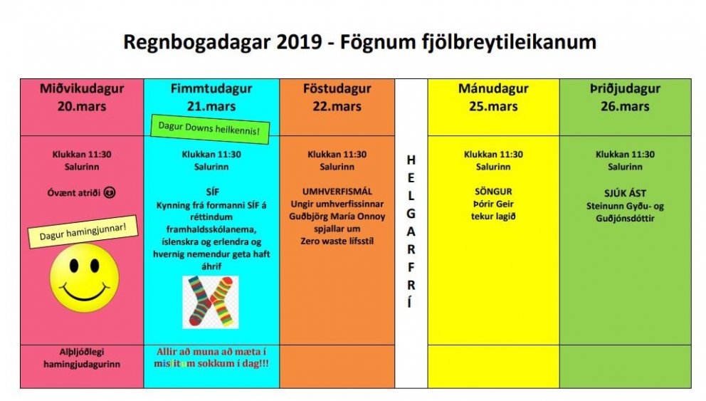 Dagskrá Regnbogadaga