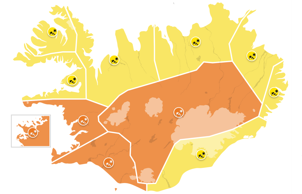 Appelsínugul viðvörun 26. mars