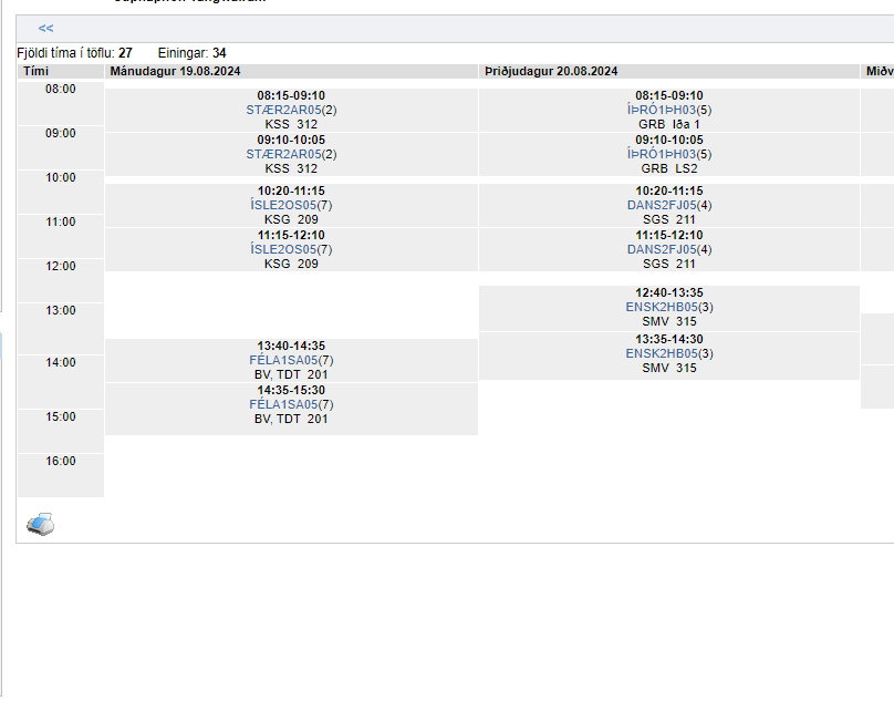 Rafrænar töflubreytingar á haustönn 2024