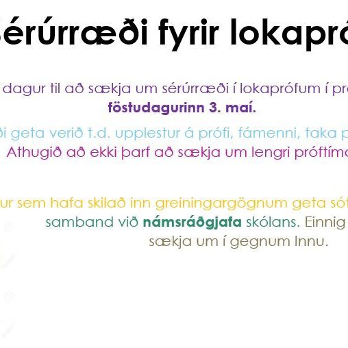 Sérrúrræði í lokaprófum