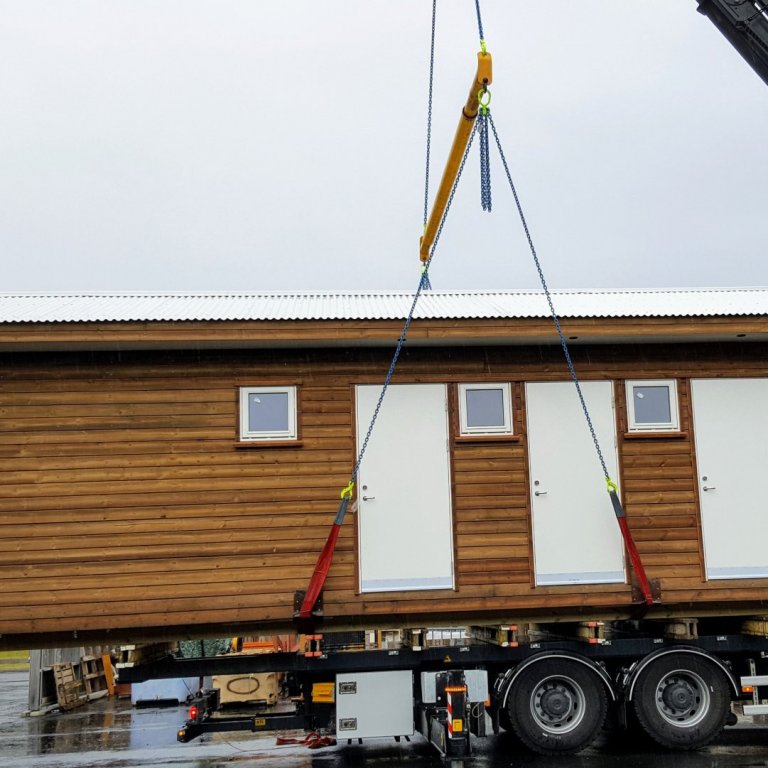 Ferðaþjónustuhús byggt af nemendum á húsasmíðabraut.