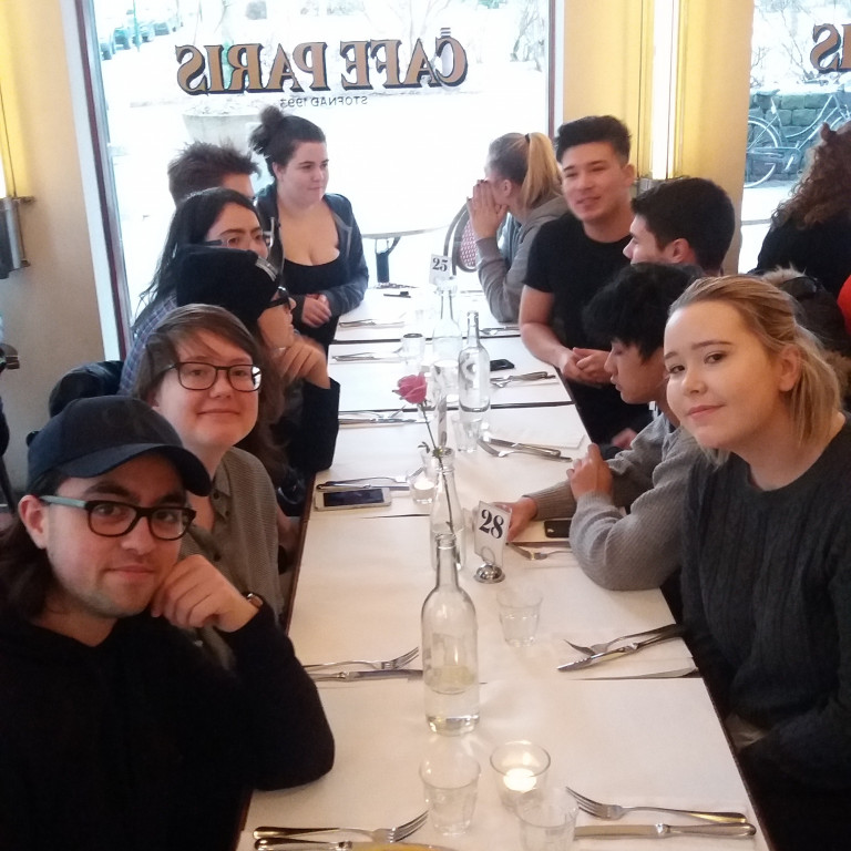 Nemendur snæddu franskættaðan mat á Cafe Paris í Reykjavík.