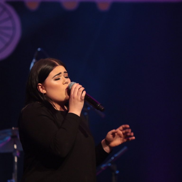 Þórey Hekla, sigurvegari söngkeppni FSu.
Myndina tók Magnús Hlynur Hreiðarsson.