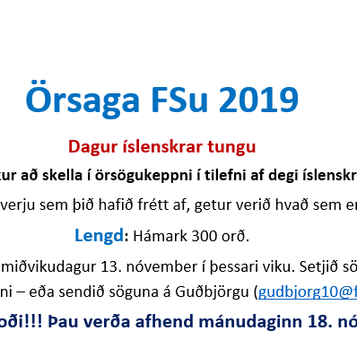 Örsögukeppni - dagur íslenskrar tungu