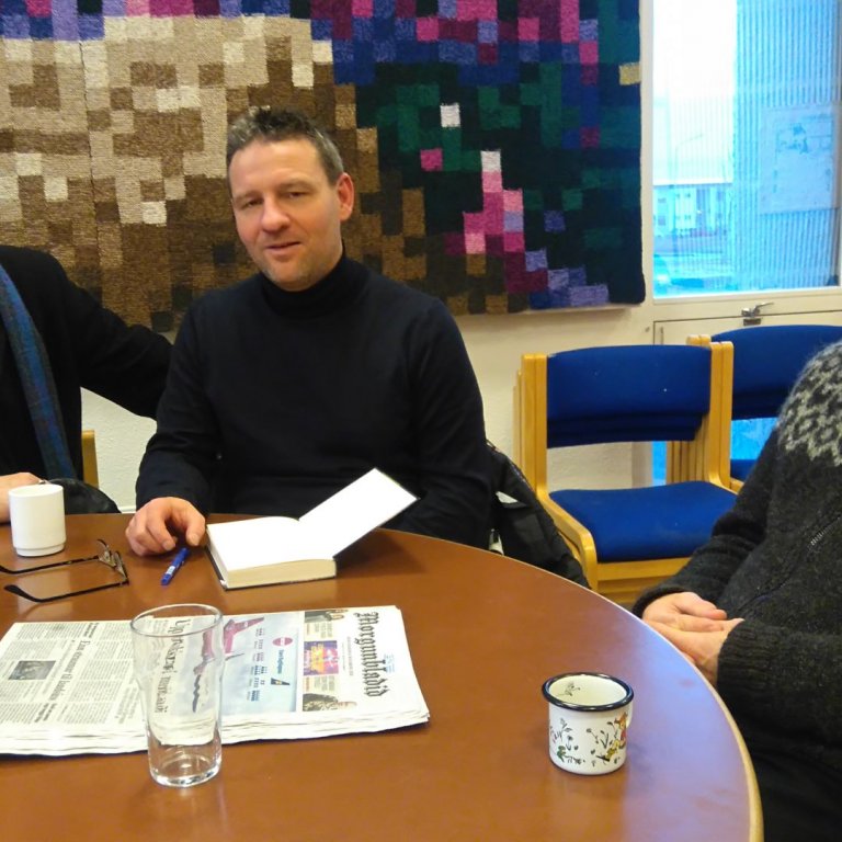 Árni Blandon, kennari, Arnar Már og Gísli SKúlason, íslenskukennari.