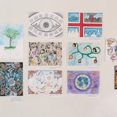 Nemendur úr áfanganum Straumar og stefnur (MYND3SS05) lánuðu verk sín sem framlag FSu til listahátíð…