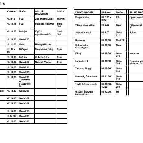 Dagskrá Kátra daga