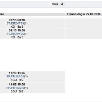 Rafrænar töflubreytingar á vorönn 2026